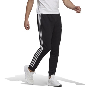 adidas Casual Jogging Pants Essentials French Terry Tapered Cuff 3-Stripe Pants black Men